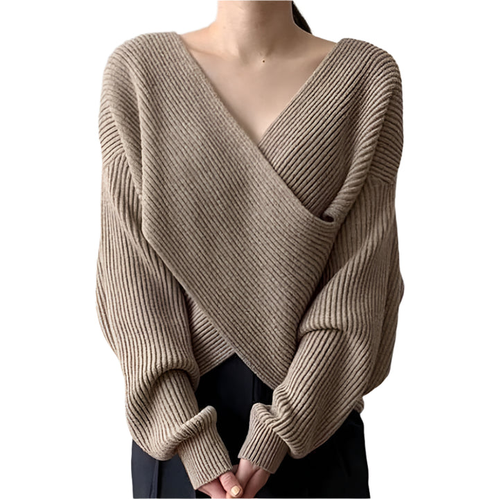 Benilde | Pull en maille croisée chic