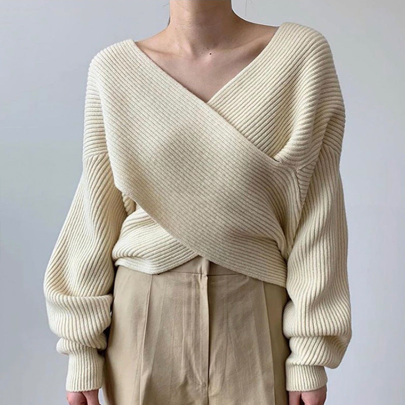 Benilde | Pull en maille croisée chic