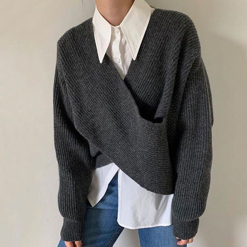 Benilde | Pull en maille croisée chic