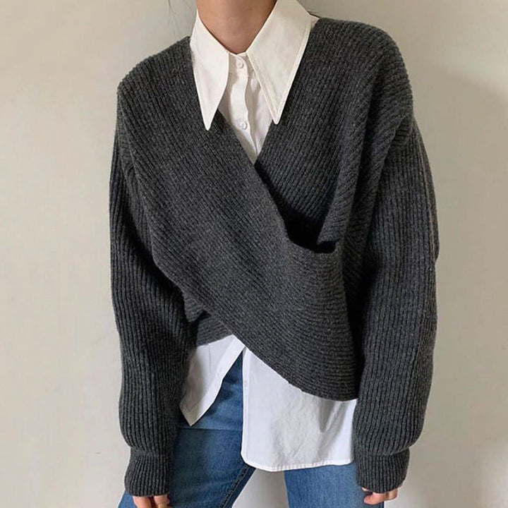 Benilde | Pull en maille croisée chic