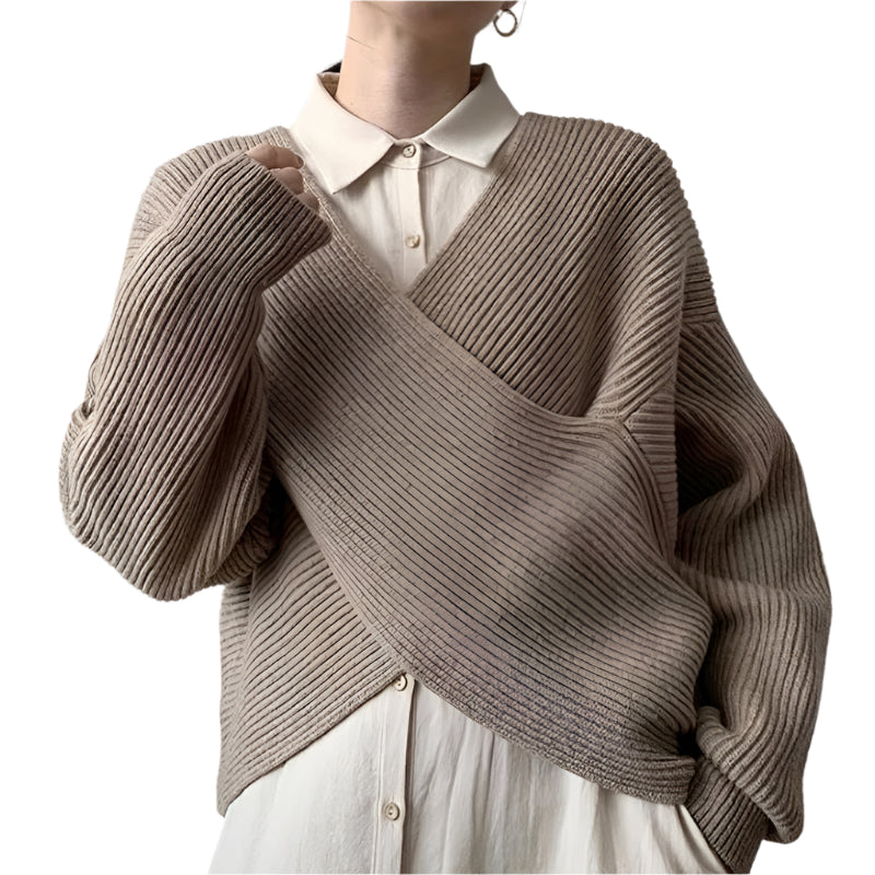Benilde | Pull en maille croisée chic